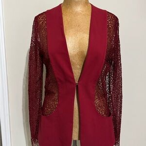 La Perla Deep Red Lace Women's Blazer